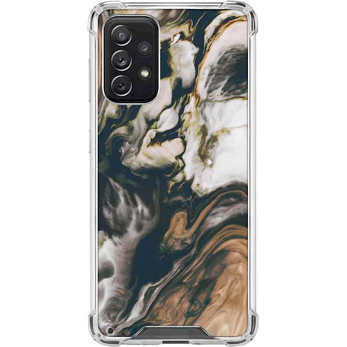 Copper and Black Marble Ink Galaxy A72 5G Clear Case
